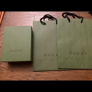 NEW GUCCI medium Empty Gift Box Bags Green Set 3